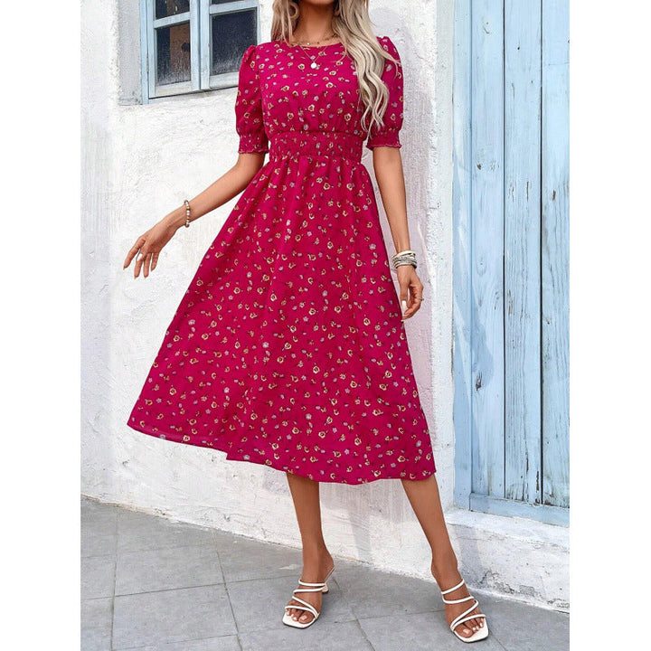 Amelia - Kleid mit Rundhalsausschnitt und Blumenmuster