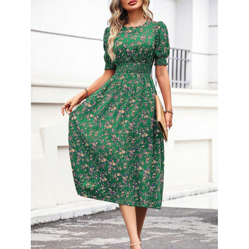 Amelia - Kleid mit Rundhalsausschnitt und Blumenmuster