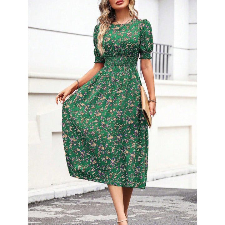Amelia - Kleid mit Rundhalsausschnitt und Blumenmuster