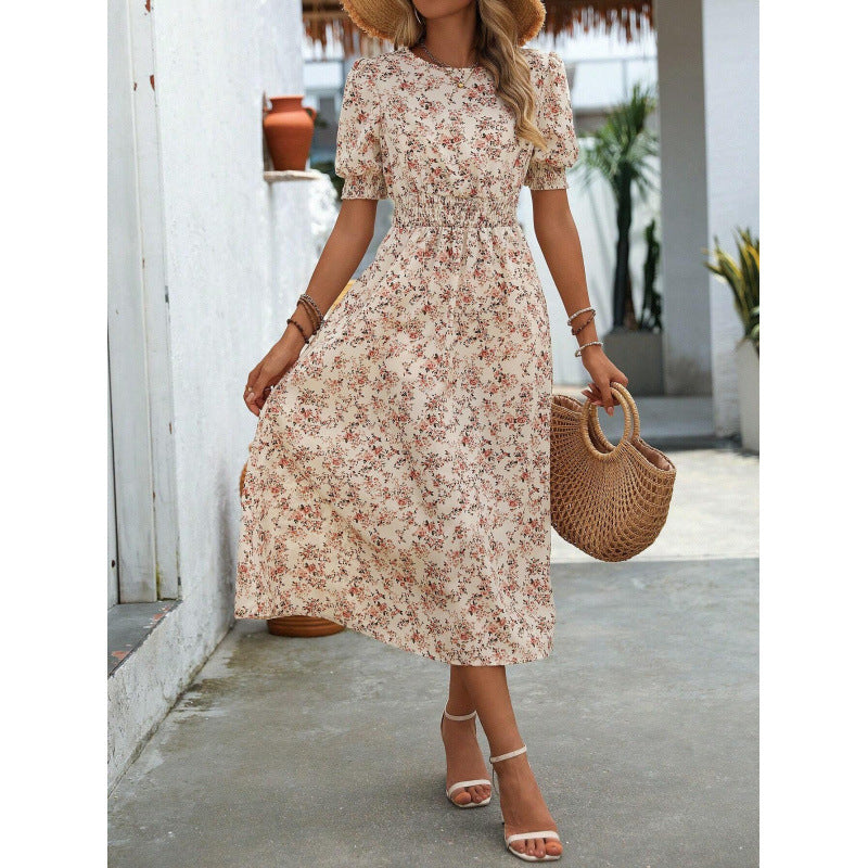 Amelia - Kleid mit Rundhalsausschnitt und Blumenmuster