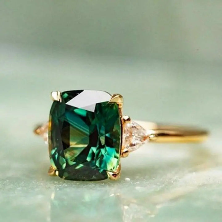 Emilia | Eleganter Quadrat Smaragd Ring