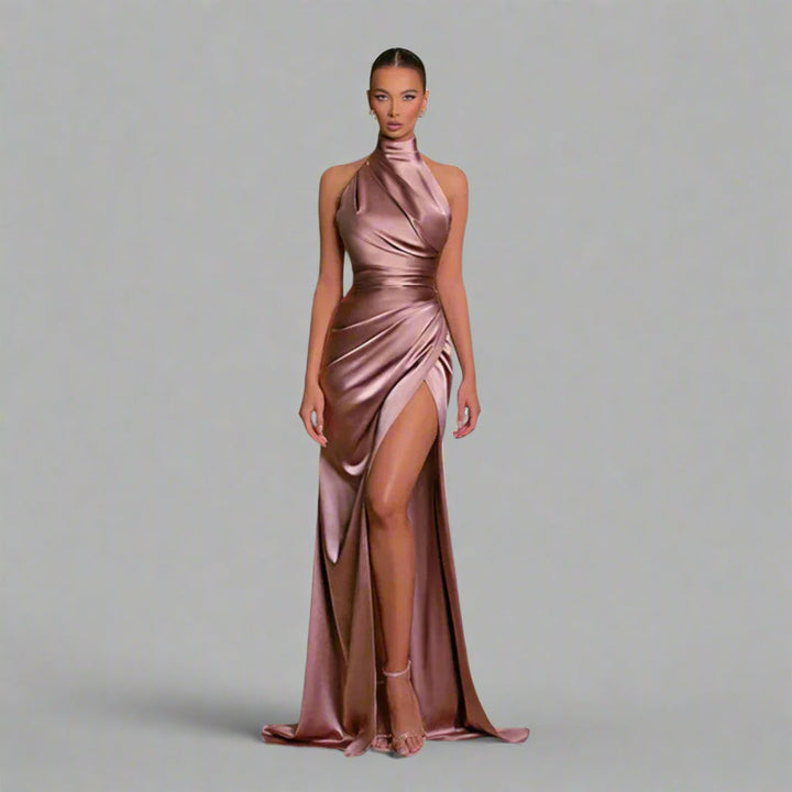 Vilma | Fließendes Abendkleid mit Schlitz