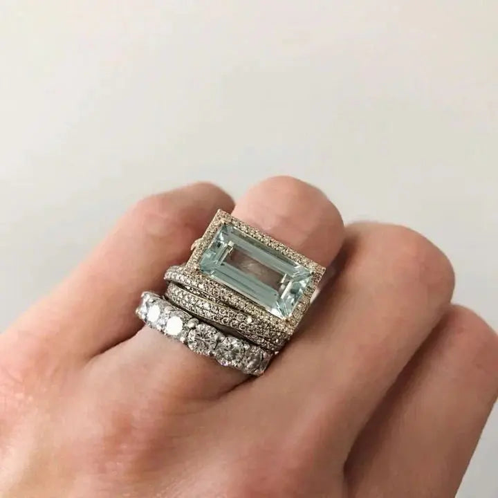 Roslind | Vintage Silber Türkis Ring Set