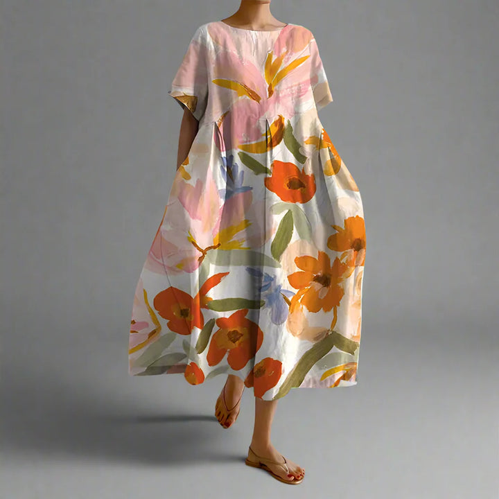 Xyrhilda | Sommerkleid mit Blumenmuster und Fließendem Schnitt