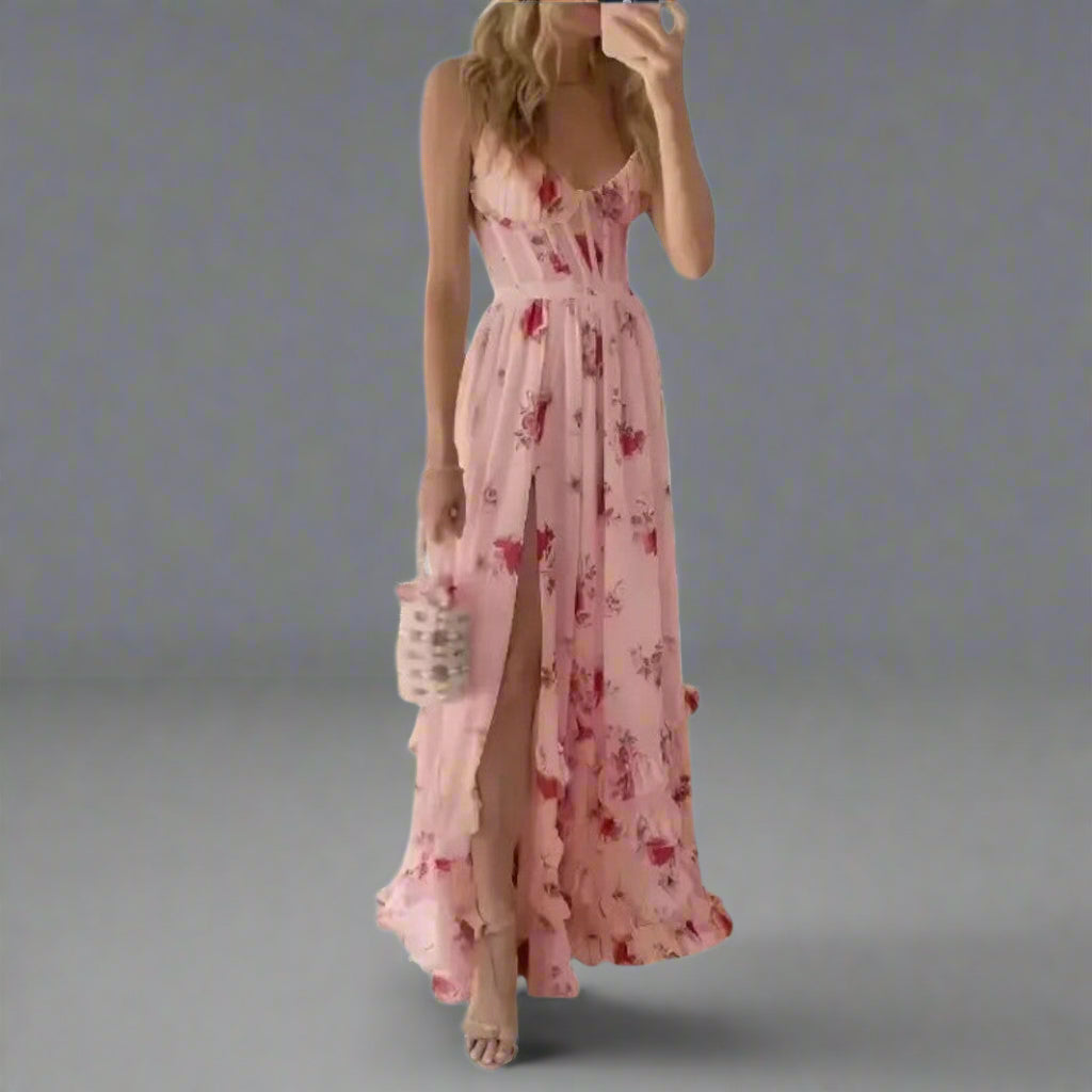 Mavilda | Elegantes Blumenmaxikleid