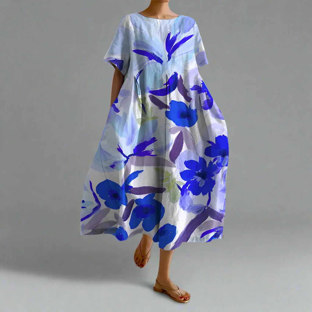Xyrhilda | Sommerkleid mit Blumenmuster und Fließendem Schnitt