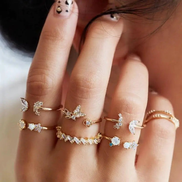 Tabea | Einzigartiges 8- bis 12-Ring Set