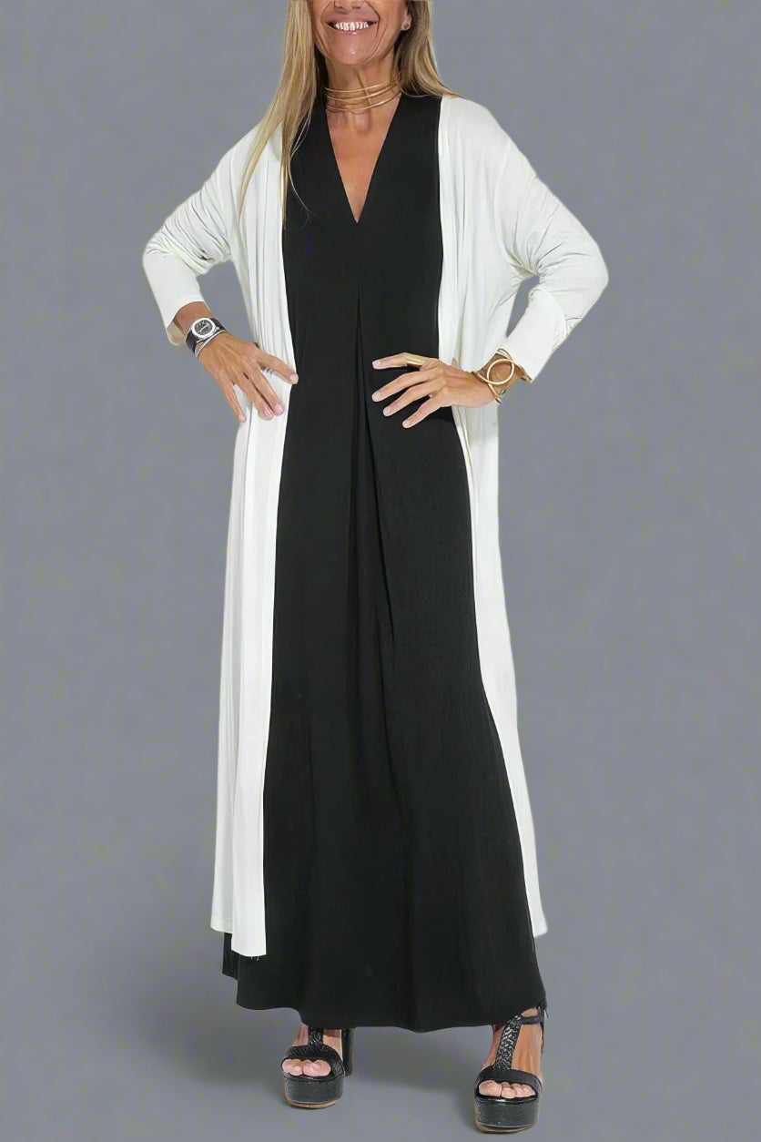 Hella | Elegantes Maxikleid mit Gratis Cardigan