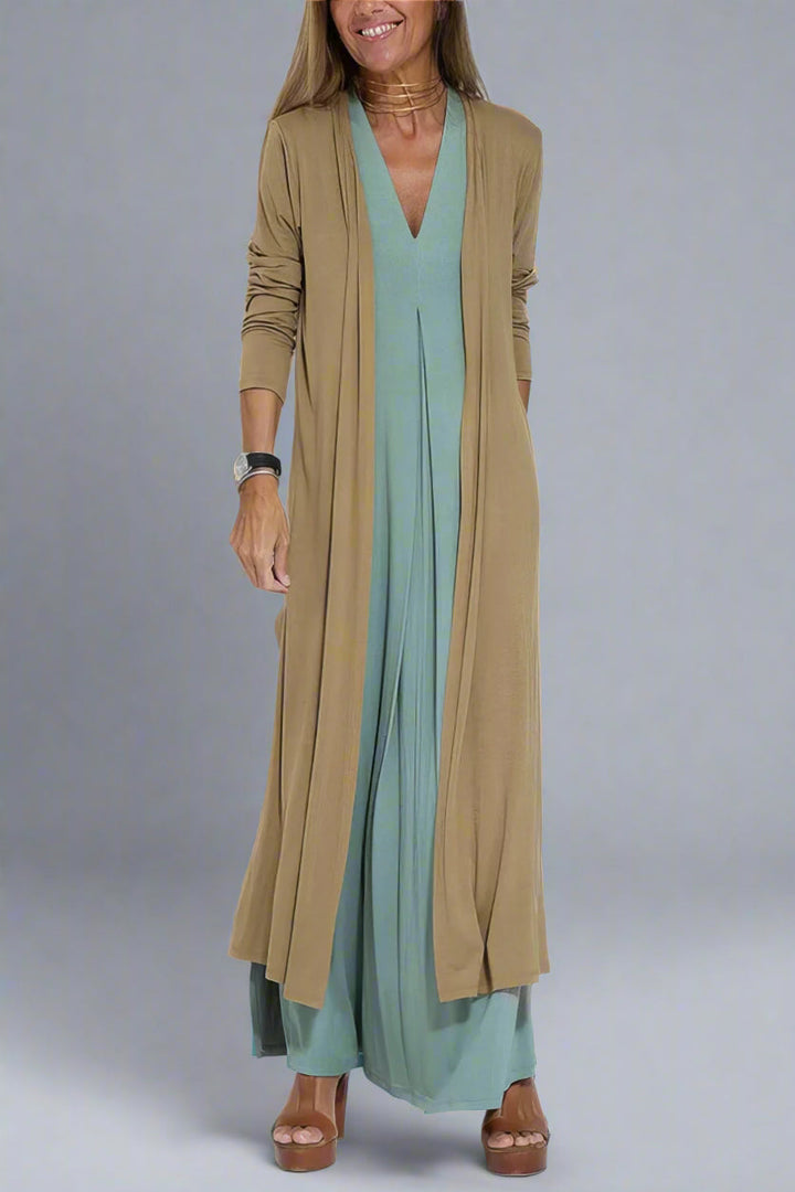 Hella | Elegantes Maxikleid mit Gratis Cardigan